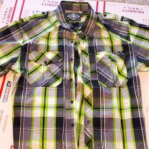 Men's xl slim fit Affliction short sleeve button up